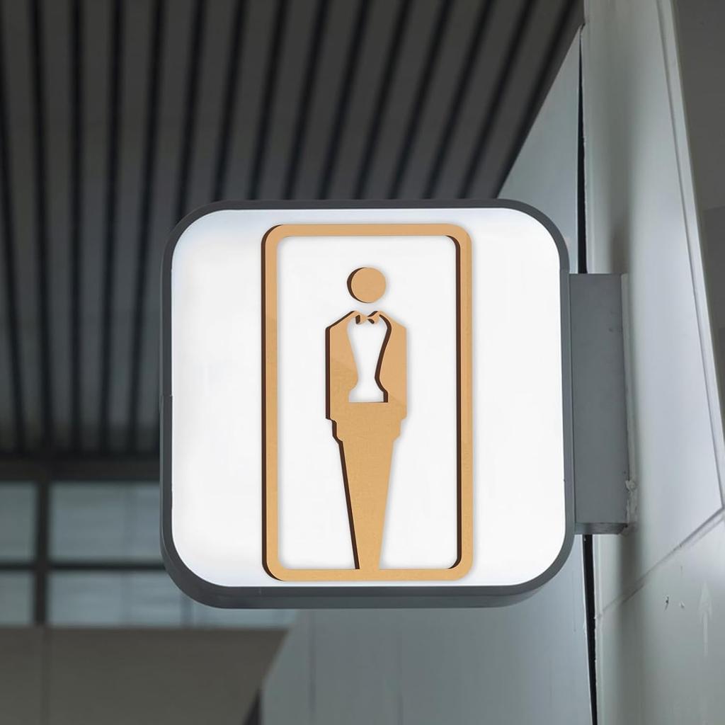2 Pcs Women's Men's Bathroom Sign, Acrylic Restroom for Business Home, Unisex Toilet With Double Sided Tape, 7.8 x 4.3 Inch Bathroom Door Decor