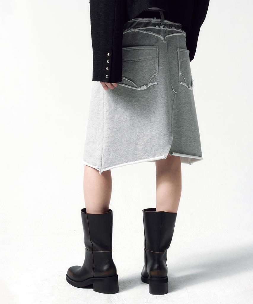 Insilence Woman Cutout Sweatskirt Melange Grey