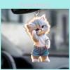 Acrylic Car Cat Hangtag Ornament Sleek Design Interior Decora Supplies Pendant