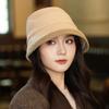 Autumn and Winter Hat Women's Versatile Face Small Bucket Hat Large Brim Basin Hat Warm Bucket Hat