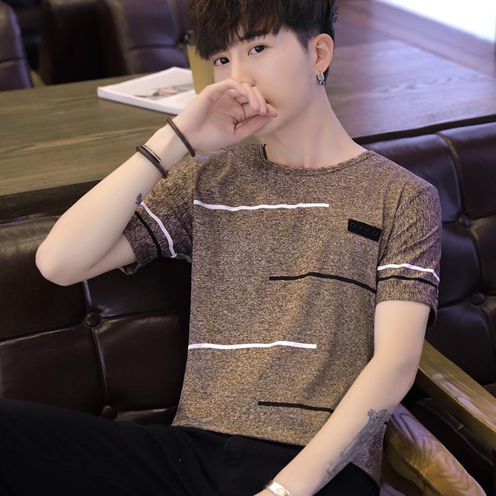 Мужская футболка ST, летняя хлопковая футболка с круглым вырезом и коротким рукавом, футболки, модные тенденции для мужчин 