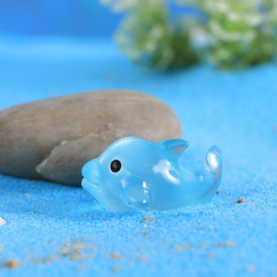 10шт дельфин орнамент дисплей сад светящаяся смола мох микроландшафт поставки