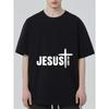 Jesus Loves You Cross Print Black T-Shirt for Men Casual Wear Christian Faith Statement Top Summer Outfit