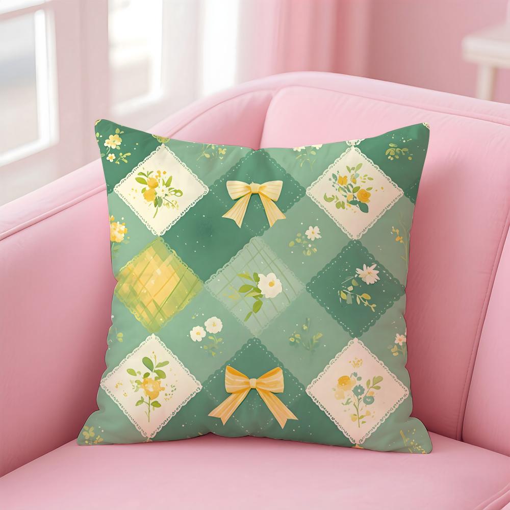 Colorful checkered pattern Cushion Cover Pillow Case Soft Skin Friendly Fabric Comfort Concealed Zipper