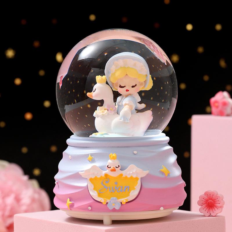 Dreamy Unicorn Crystal Ball Luminous Music Box - Snowflake Gift for Best Friend, Creative Qixi Present