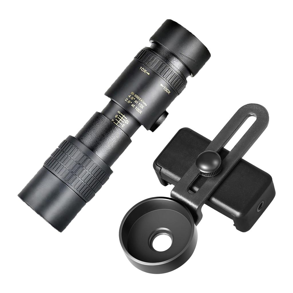 (Курица Кунг Пао)Портативный монокулярный телескоп с супертелеобъективом 4K 10-300X40 мм и зумом