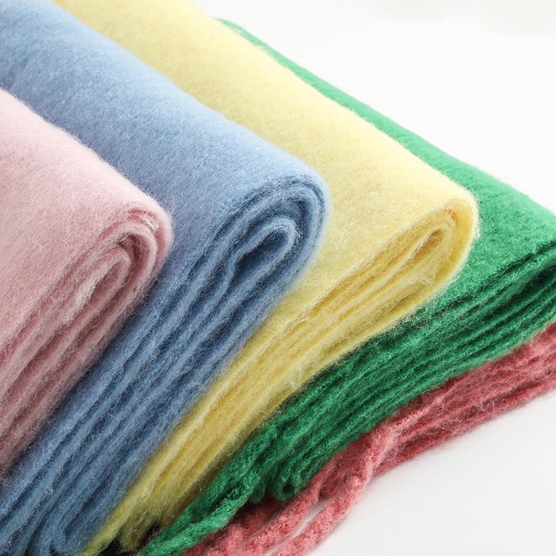 Imitation Cashmere Scarf for Women Winter Warm Thickening New Solid Color Scarf for Men Thick Tassel Woolen Scarf