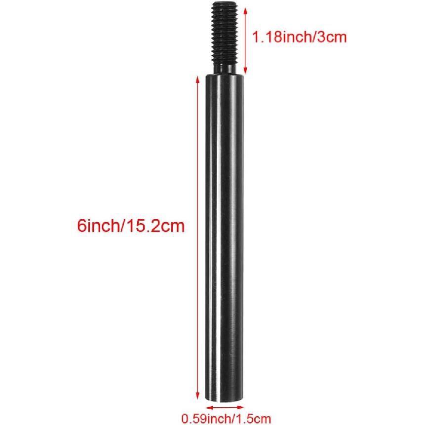 Pursuestar 6 Inch Long Black Aluminum Shift Knob Extender Extension For 5 6 Speed Manual Gear Shifter Lever M12 12X1.25
