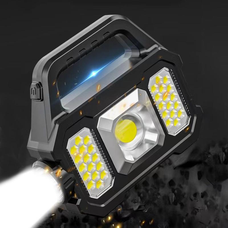 Портативный светодиодный прожектор, супер яркий светодиодный рабочий свет, прожектор на солнечной батарее, USB перезаряжаемый для уличной лампы для кемпинга, светодиодный фонарик