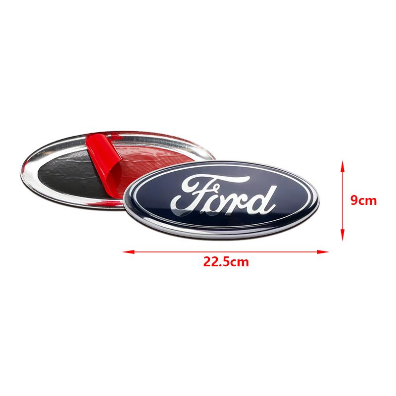 HFVS5 Ford Metal All Sizes Logo For Focus Edge Mondeo Ecosport Fusion Fiesta Rear Trunk Emblem Metal Cover Sticker Badge Classic Blue