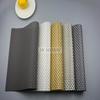 4Pcs/lot Luxury Weave Dinner Placemats PVC Place Table Mats Best Gold Silver Tableware Dinnerware Kitchen Table Pads Tools