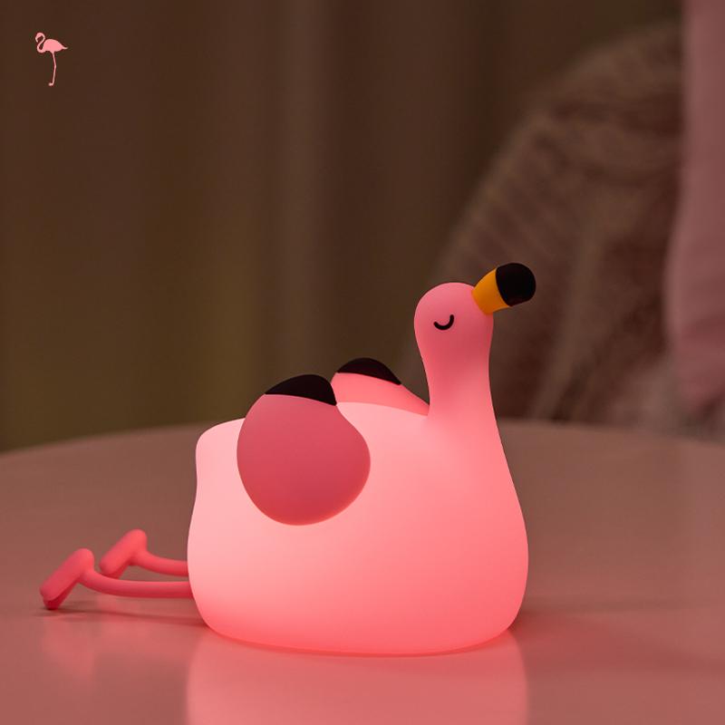 Cute Animal Silicone Night Light Fox Frog Nursery Sleeping Lamp Rechargable Duck Touch Sensor Beside Lamp For Bedroom Decor