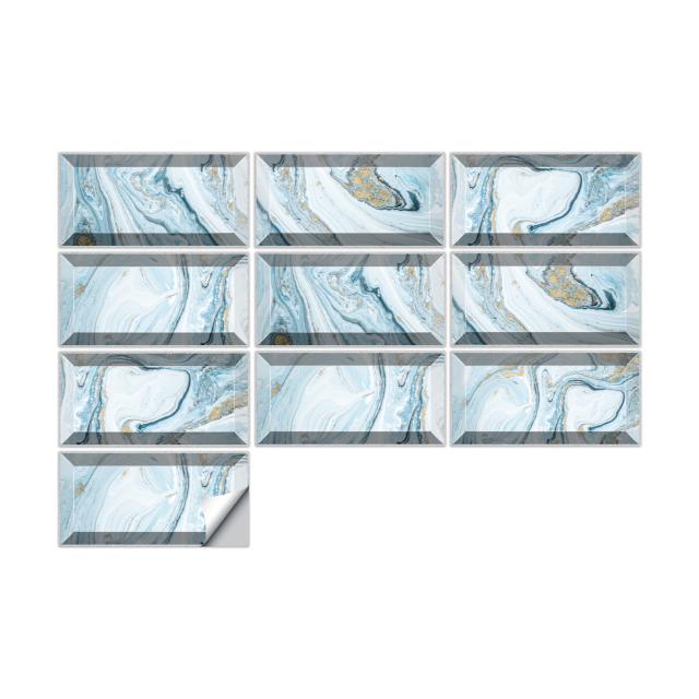 20x10 см современные водонепроницаемые 3D наклейки на плитку, виниловые самоклеящиеся наклейки на стену для дома, кухни, ванной комнаты, наклейки на пленку и палку, 10 листов