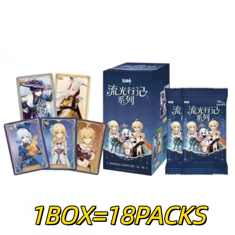 Genuine Genshin Impact Liuguang Travel Log Series Collectible Cards Game Booster Pack Desktop Game Surprise Toy Gift