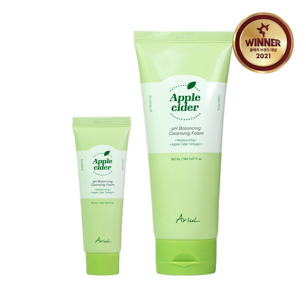 ARIUL Очищающая пенка для балансировки pH Apple Cider, специальный набор 150 мл (Бесплатный подарок: Очищающая пенка 50мл)