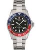Master Diver GMT Stainless Steel Black Dial Quartz 7052.1131 100M Men's Watch