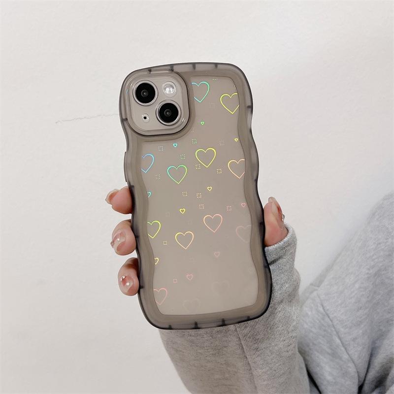 Лазерный узор волны любовь подходит для чехла на телефон iphone15pro max apple 16 мобильный телефон 11 новый xr женский 14 мягкий x