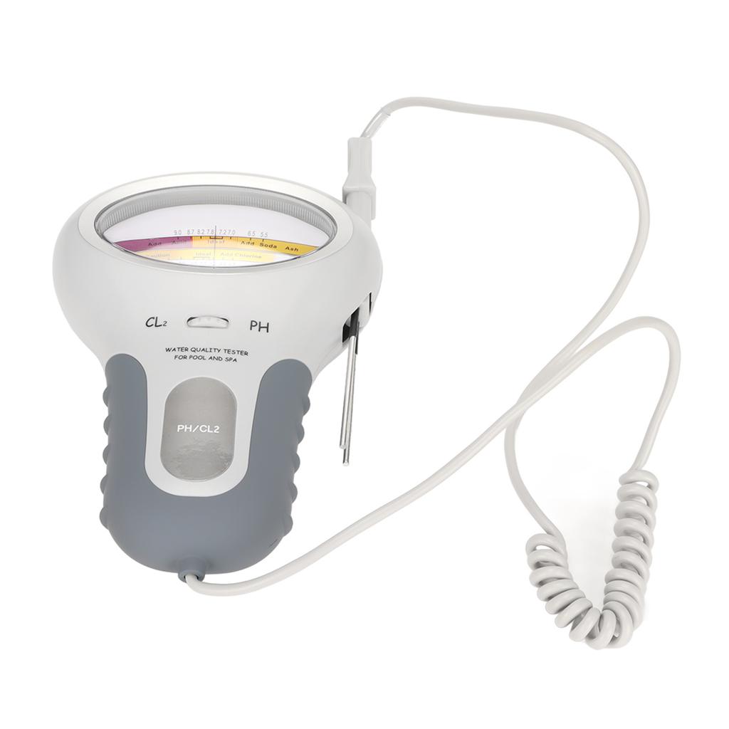 Water Chlorine and PH Meter Large Screen Battery Powered Portable Water Quality Tester with Probe for Swimming Pool Spa