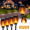 4 упаковки солнечных огней факел мерцающий свет водонепроницаемый садовый декор открытый газон дорожка двор патио напольные лампы декор