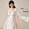 Ordifen Women's Loungewear Nightgown with Cups, French-Style Sleepwear Set, Breathable Two-Piece Pajama Set XH4603