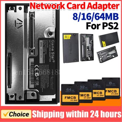 Адаптер сетевой карты с интерфейсом SATA с картой памяти FMCB V1.966 для консоли PS2, HDD с интерфейсом SATA для Playstation 2