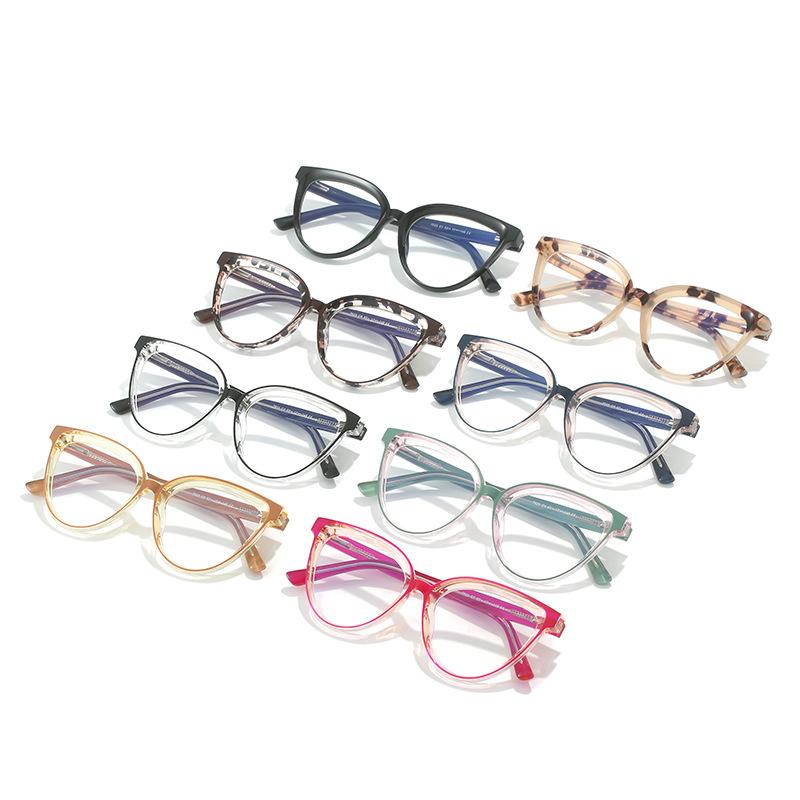 European and American vintage glasses: new cat-eye TR ferrule frame decoration, classic flat mirror for women