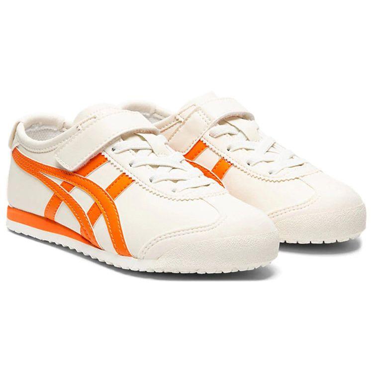 ONITSUKA TIGER Mexico 66 Кожа Ретро Беговые Низкие Кроссовки Детские Повседневные Кроссовки Детские Кроссовки Белый Оранжевый 1184A049-100