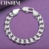 CHSHINE 925 Sterling Silver Side Chain 12mm Bracelet For Women Men Fashion Charm Jewelry