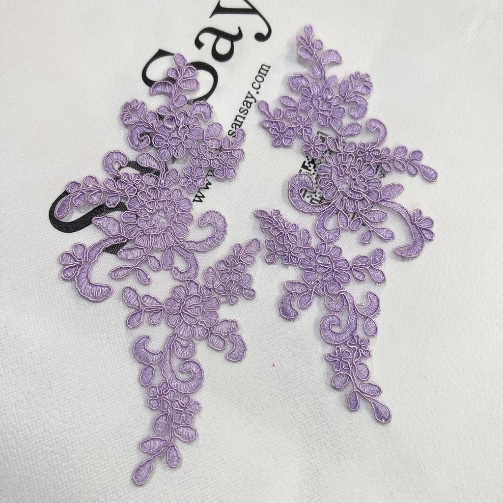 Кружевная аппликация Пришивная нашивка Ткань 1 пара Вышивка Цветок Изысканная отделка Нашивки Поделки Наклейки Сумка Платье Украшение Оптом