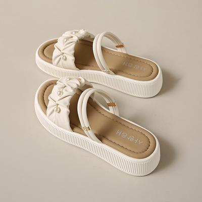 Модные сандалии CRLAYDK для женщин, плоские, складные, с открытым носком, летние, нарядные, женские шлепанцы на ремешке, уличные, пляжные, повседневные, удобные тапочки