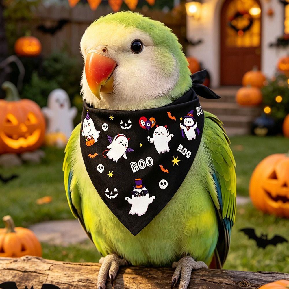 Cute Dog Triangle Scarf Pumpkin Print Cat Saliva Towel Pet Holiday Bib Pet Costumes