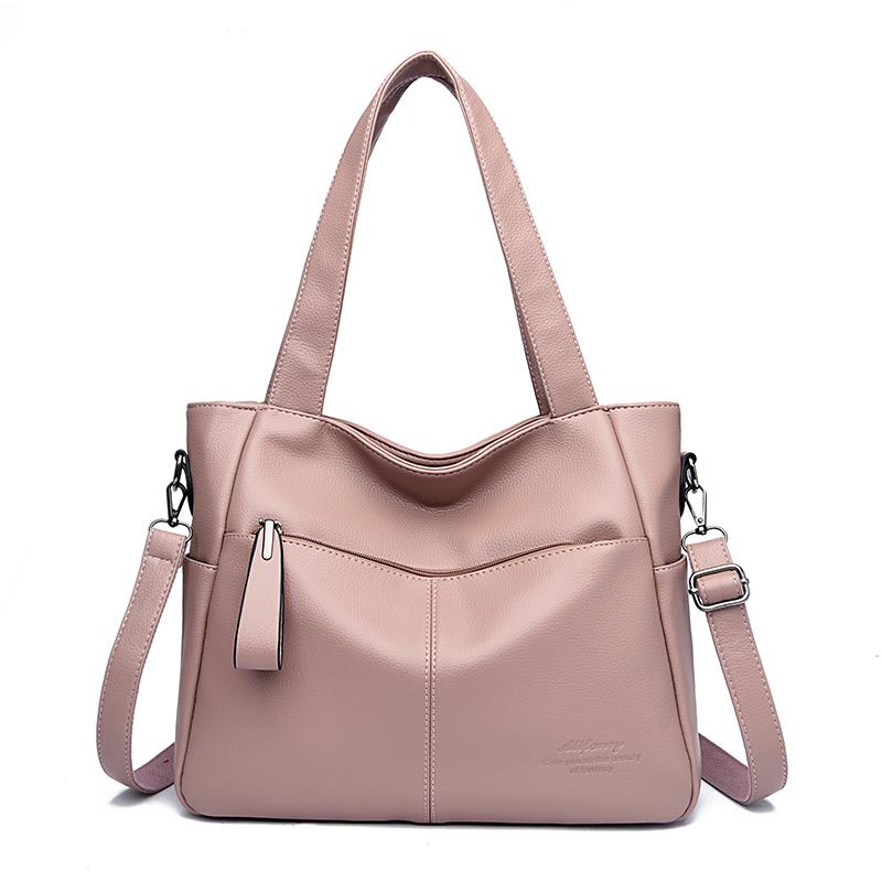 Кожаные сумки через плечо большой вместимости для женщин, 2023, простая женская сумка-шопер, дизайнерские сумки, женская сумка-мессенджер