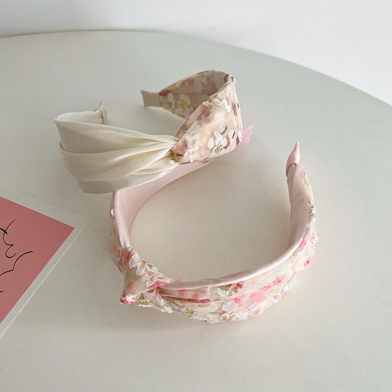Korean Version INS Cross Knot Simple Wide Edge Compression Hair Accessory Versatile Outer Headband Hair Tie