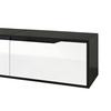 TV Media Cabinet Cabinet High-Gloss Color-Coordinated with Black Storage and White Featuring Color-Changing LED Light Home Decor