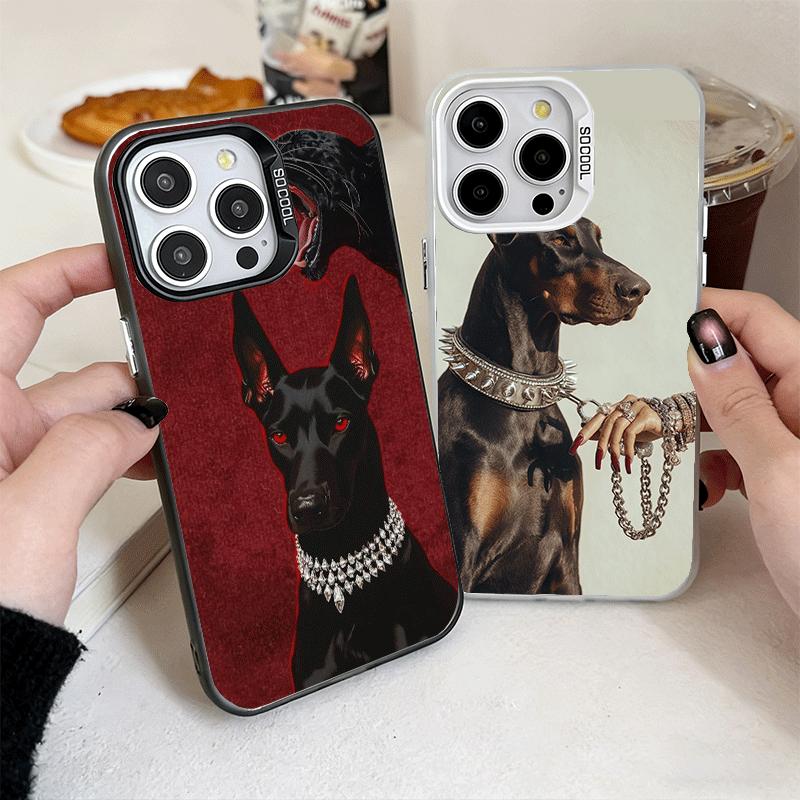 Крутой Мягкий Чехол для Телефона с Изображением Добермана для iPhone 15 16 17 Pro Max 17Air 16E 14 Plus 13 12 Mini Ударопрочный Защитный Задний Корпус