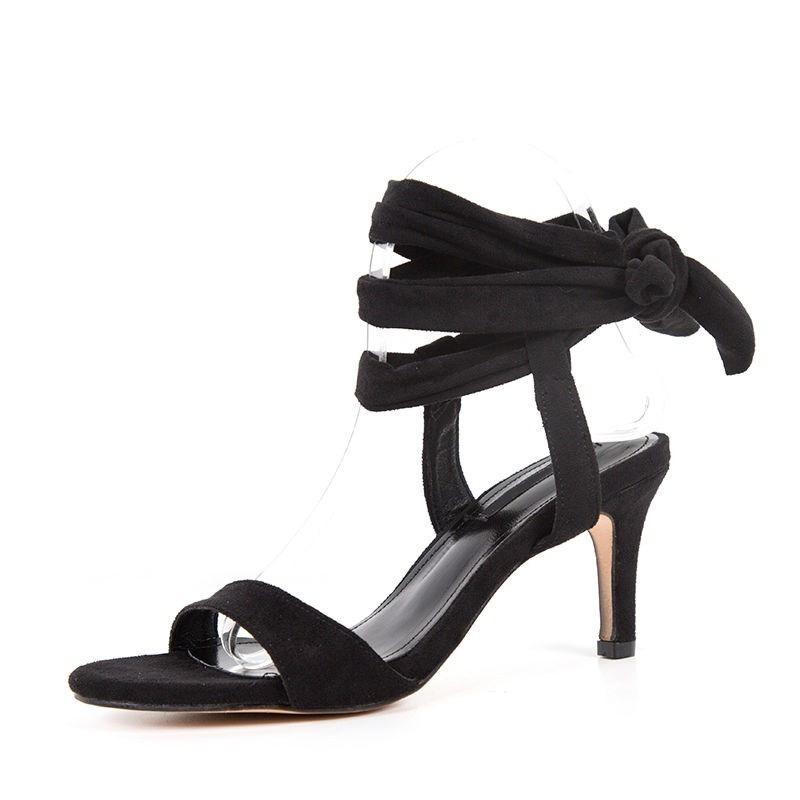 Босоножки на ремешках женские 2025 лето новые корейская версия на высоком каблуке с открытым носком женские на тонком каблуке сексуальные с перекрестными ремешками женская обувь