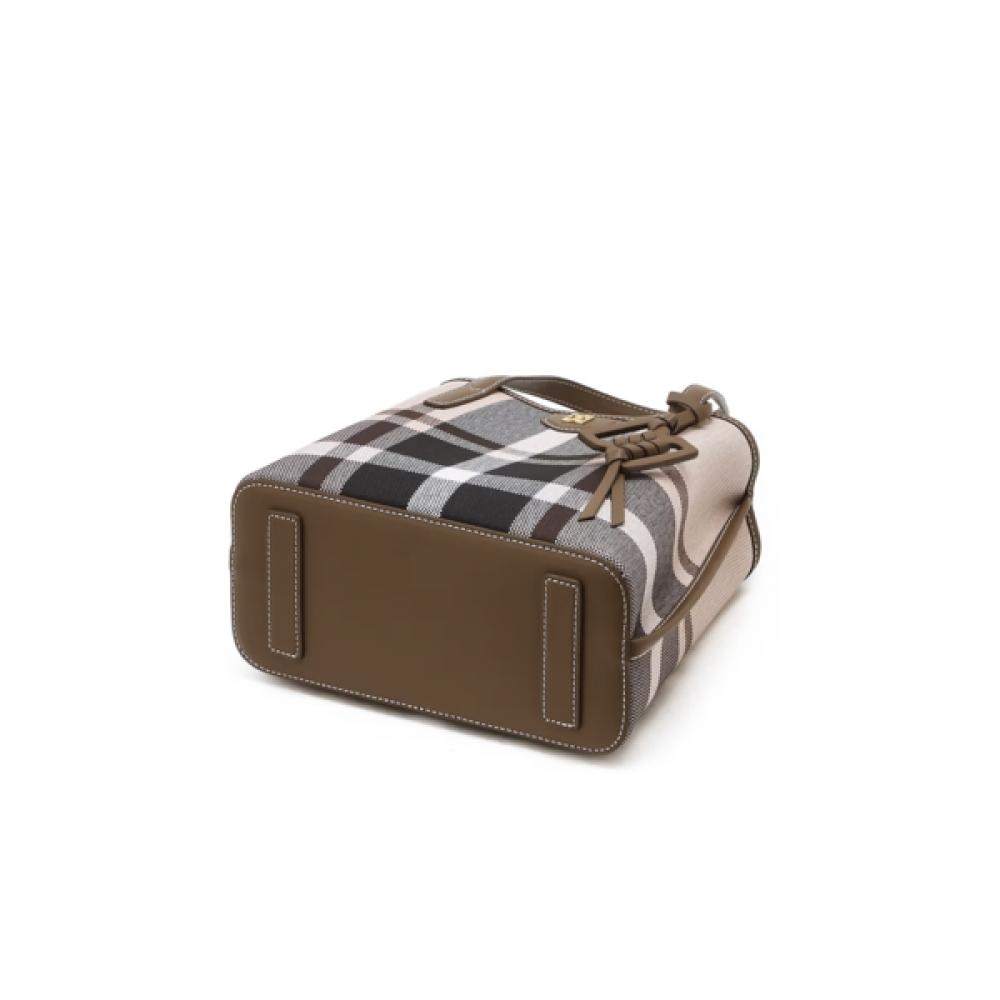 Daks Beige Check Leather Tote Bag Dcba6f716i2
