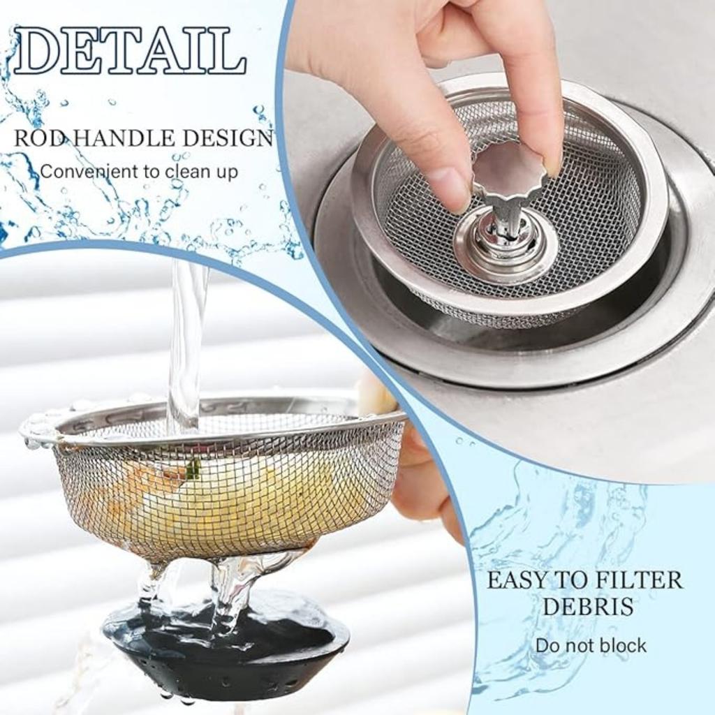 2 шт. фильтр для кухонной мойки с ручкой и пробкой корзина для слива кухонной мойки/пробка/заглушка из нержавеющей стали фильтр для слива кухонной мойки сетчатый фильтр