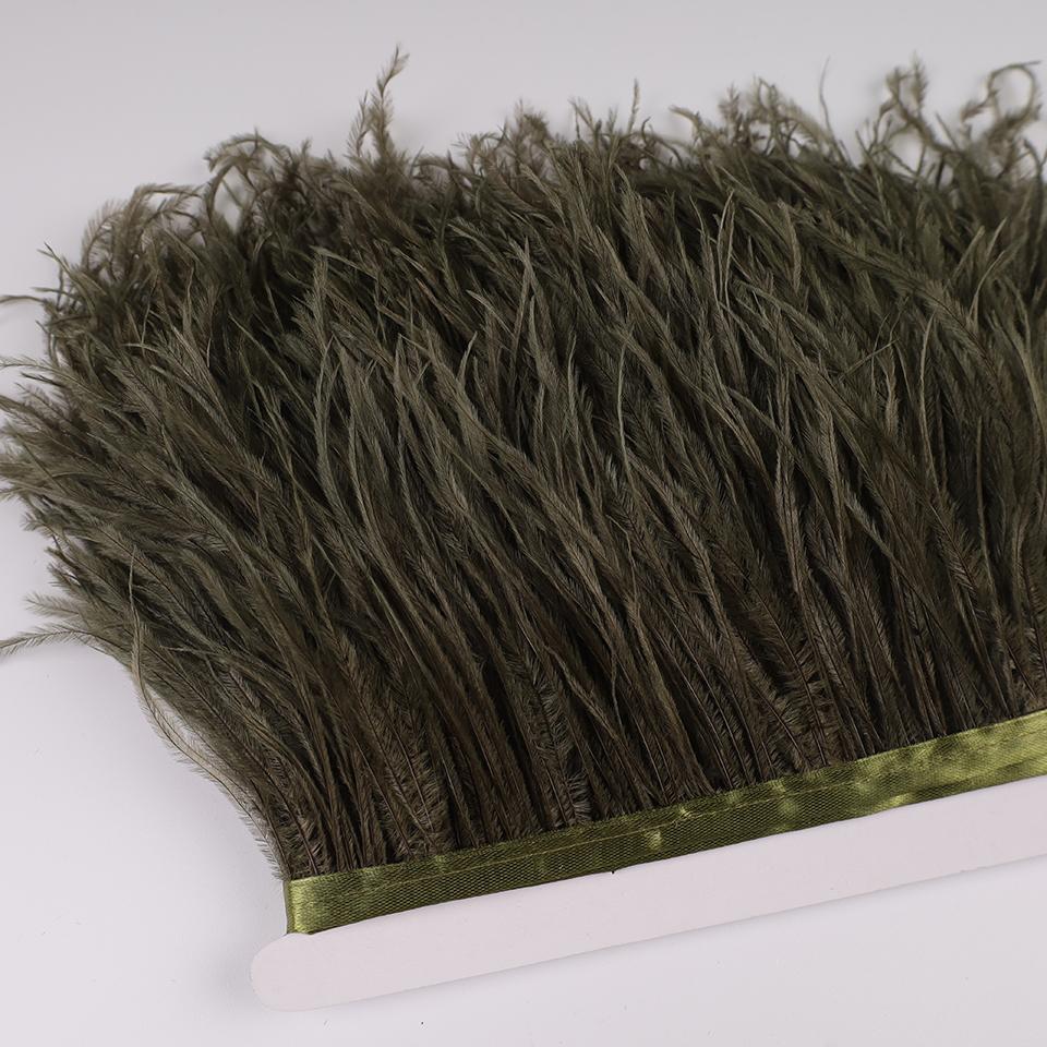 Отделка из перьев страуса 13-18 см, перья на кромке ленты, для DIY, свадебного шитья, украшения платья, поделок, аксессуаров