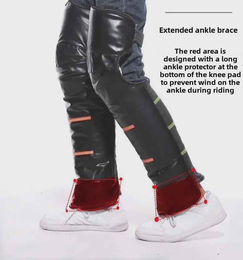 Утолщенные ветрозащитные зимние наколенники для мотоциклов и электровелосипедов, мужские и женские леггинсы для езды в холодную погоду