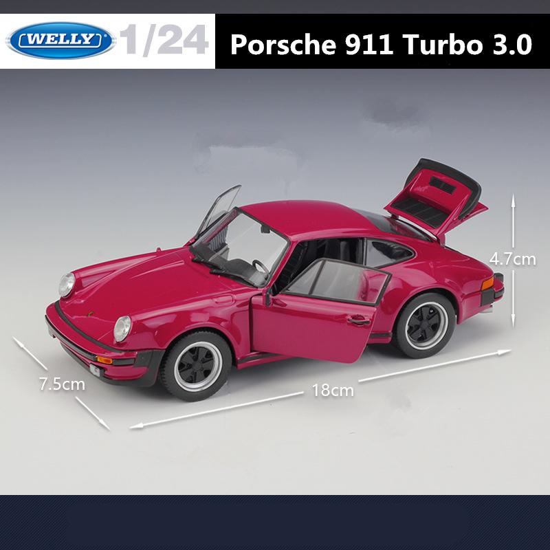 Welly 1/24 Scale 1974 Porsche 911 Turbo 3.0 Alloy Sports Car Model Diecast Metal Toy Vehicle Car Model Simulation Collection Kids Gift