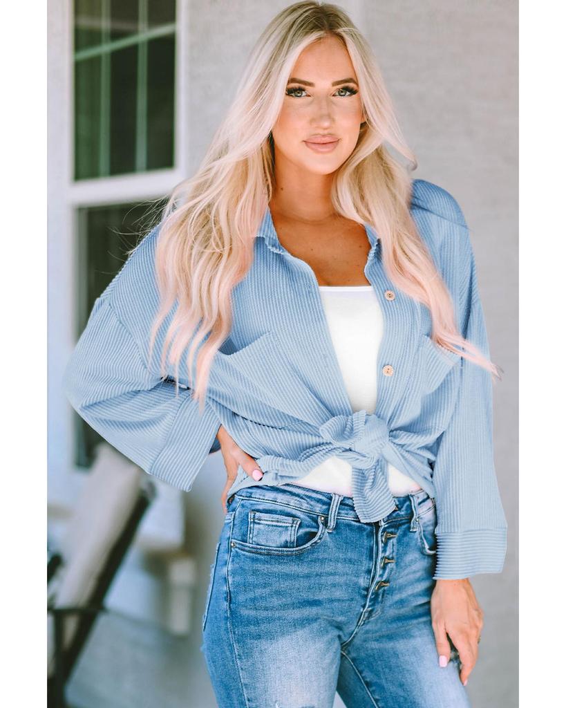 Azura Exchange Ribbed Cording Shacket