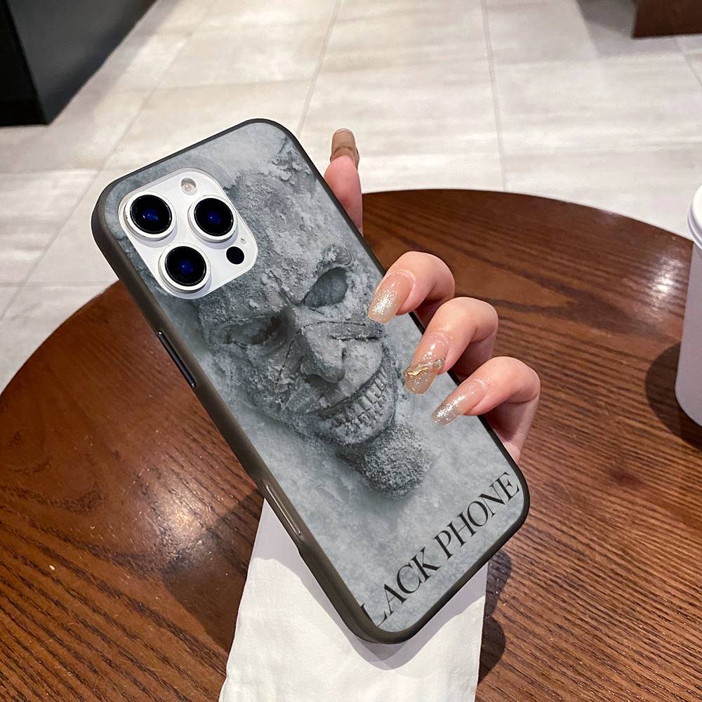 Фильм ужасов Черный P-Телефон Для IPhone 16 15 11 12 13 14 17 Pro Max PLUS Pro Мягкий Гофрированный Силиконовый Задний Чехол для Телефона