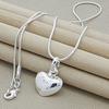 Fashion Heart Pendant Necklace Ladies Gift Snake Chain Necklace