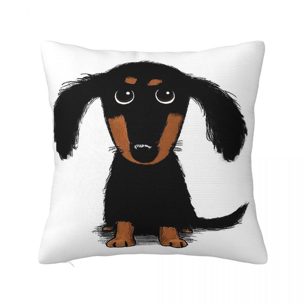 Dachshund Dog Art Throw Pillow Cover Polyester Throw Pillow Wiener Sausage Doxie 4545cm Pillowcase
