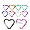 10 Pcs Heart-shaped Aluminum Carabiner Key Chain Clip Outdoor Keyring Hook Water Bottle Hanging Buckle Travel Kit Accessories