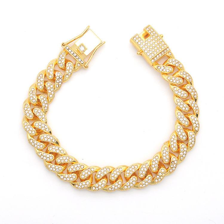 Cuban Bracelet, Hip-hop Street Couple Bracelet, Three-dimensional Micro Inlaid Hand Accessory