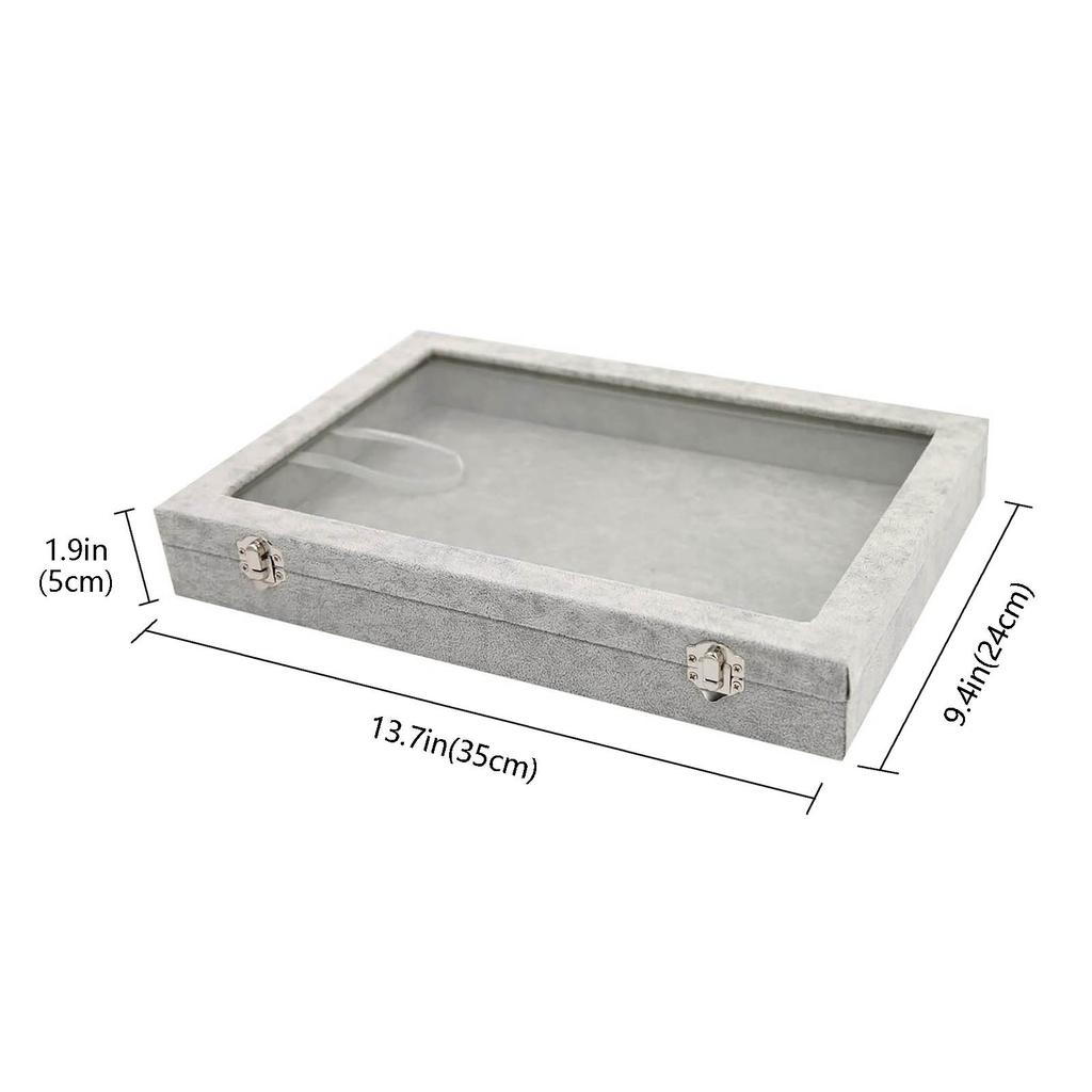 Ледяной бархат, прозрачная крышка, пустая коробка-органайзер для ювелирных изделий, футляр для хранения ожерелья