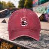 Piano Music Note Graphic Washed Baseball Cap Distressed Cotton Outdoor Casual Adjustable Hat