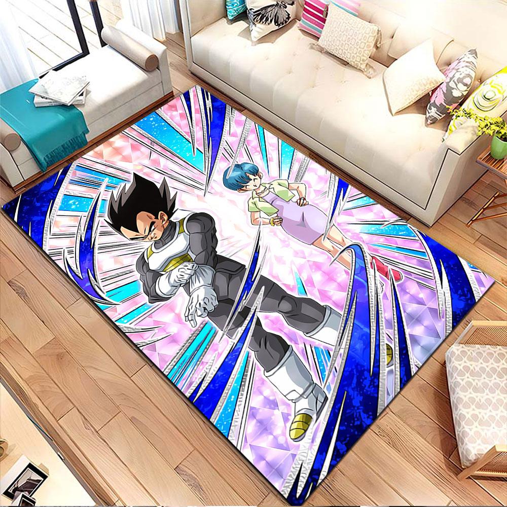 Anime Duo Dynamic Power Patterned carpet, non slip mat suitable for living room and bedroom sofas